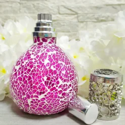 Mamamanuela Pack économique Lampe Catalytique Mosaïque Fuchsia + Parfum Summer Fruits (200 ml) + Nettoyant Neutre (200 ml) + Mèche de Rechange New