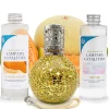 Mamamanuela Pack économique Lampe Catalytique Mosaïque Doré + Parfum Waikiki Melon (200 ml) + Nettoyant Neutre (200 ml) + Mèche de Rechange