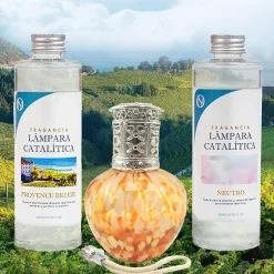 Mamamanuela Pack économique Lampe Catalytique Drops Orange + Parfum Provence Breeze (200 ml) + Nettoyant Neutre (200 ml) + Mèche de Rechange