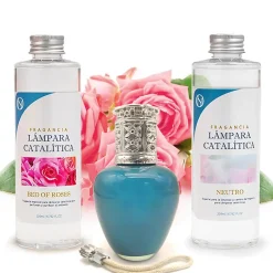 Mamamanuela Pack économique Lampe Catalytique Aqua Marina + Parfum Bed of Roses (500 ml) + Nettoyant Neutre (200 ml) + Mèche de Rechange Outlet