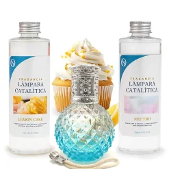 Mamamanuela Pack économique Lampe Catalytique Blue Diamonds + Parfum Lemon Cake (200 ml) + Nettoyant Neutre (200 ml) + Mèche de Rechange Online