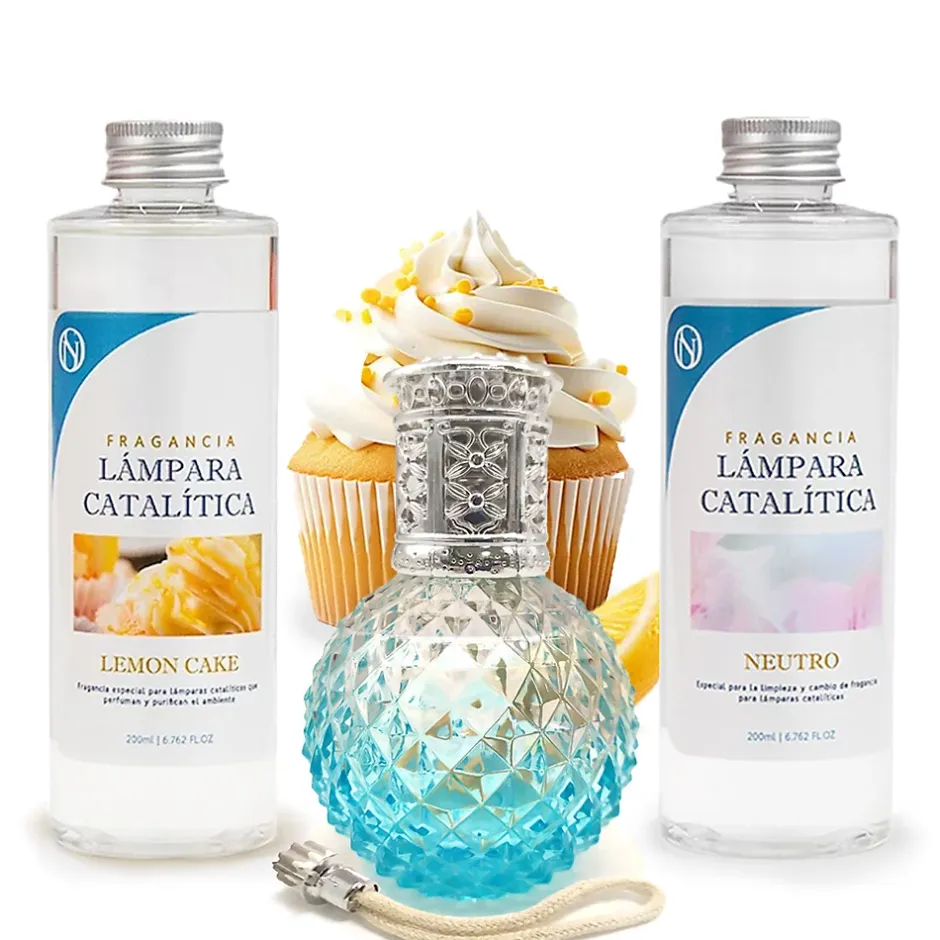 Mamamanuela Pack économique Lampe Catalytique Blue Diamonds + Parfum Lemon Cake (200 ml) + Nettoyant Neutre (200 ml) + Mèche de Rechange Online