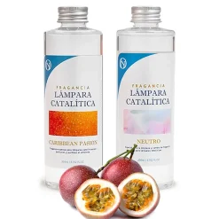 Mamamanuela Pack économique Lampe Catalytique Mosaïque Bicolore + Parfum Caribbean Passion (500ml) + Nettoyant Neutre (200ml) + Mèche Rechange New