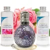 Mamamanuela Pack économique Lampe Catalytique Mosaïque de minuit + Parfum Bed of Roses (500 ml) + Nettoyant Neutre (200 ml) + Mèche Rechange