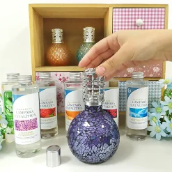 Mamamanuela Pack économique Lampe Catalytique Mosaïque Fuchsia + Parfum Summer Fruits (500 ml) + Nettoyant Neutre (200 ml) + Mèche de Rechange