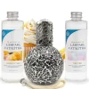 Mamamanuela Pack économique Lampe Catalytique Mosaïque Noir + Parfum Lemon Cake (500 ml) + Nettoyant Neutre (200 ml) + Mèche de Rechange