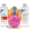 Mamamanuela Pack économique Lampe Catalytique Mosaïque Fuchsia + Parfum Peach Velvet (500 ml) + Nettoyant Neutre (200 ml) + Mèche de Rechange