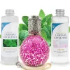 Mamamanuela Pack économique Lampe Catalytique Mosaïque Fuchsia + Parfum Mountain Mint (200 ml) + Nettoyant Neutre (200 ml) + Mèche de Rechange Hot