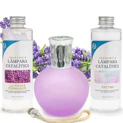 Mamamanuela Pack économique Lampe Catalytique Fuchsia Mat + Parfum Lavender Expression (200ml) + Nettoyant Neutre (200ml) + Mèche de Rechange Clearance