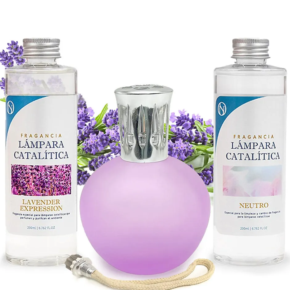 Mamamanuela Pack économique Lampe Catalytique Fuchsia Mat + Parfum Lavender Expression (200ml) + Nettoyant Neutre (200ml) + Mèche de Rechange Clearance