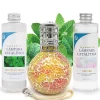 Mamamanuela Pack économique Lampe Catalytique Mosaïque Bicolore + Parfum Mountain Mint (500 ml) + Nettoyant Neutre (200 ml) + Mèche Rechange