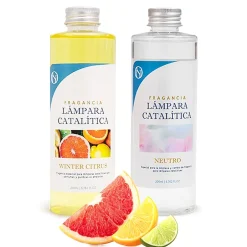 Mamamanuela Pack économique Lampe Catalytique Orange Diamonds + Parfum Winter Citrus (200 ml) + Nettoyant Neutre (200 ml) + Mèche de Rechange Discount