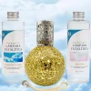 Mamamanuela Pack économique Lampe Catalytique Mosaïque Doré + Parfum Cotton Clean (200 ml) + Nettoyant Neutre (200 ml) + Mèche de Rechange