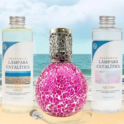 Mamamanuela Pack économique Mosaïque Fuchsia + Parfum Mediterranean Light (500 ml) + Nettoyant neutre (200 ml) + Mèche de rechange