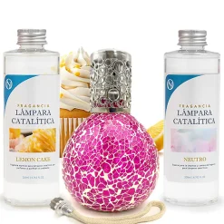 Mamamanuela Pack économique Mosaïque Fuchsia + Parfum Lemon Cake (500 ml) + Nettoyant neutre (200 ml) + Mèche de rechange