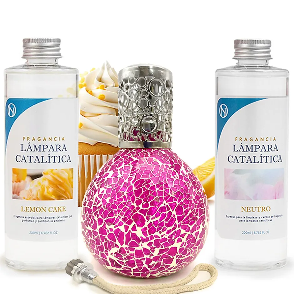 Mamamanuela Pack économique Mosaïque Fuchsia + Parfum Lemon Cake (500 ml) + Nettoyant neutre (200 ml) + Mèche de rechange