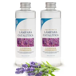 Mamamanuela Pack économique 2x Parfum de lampe catalytique 500ml: Arôme Lavender Expression. Profitez plus longtemps de votre parfum préféré
