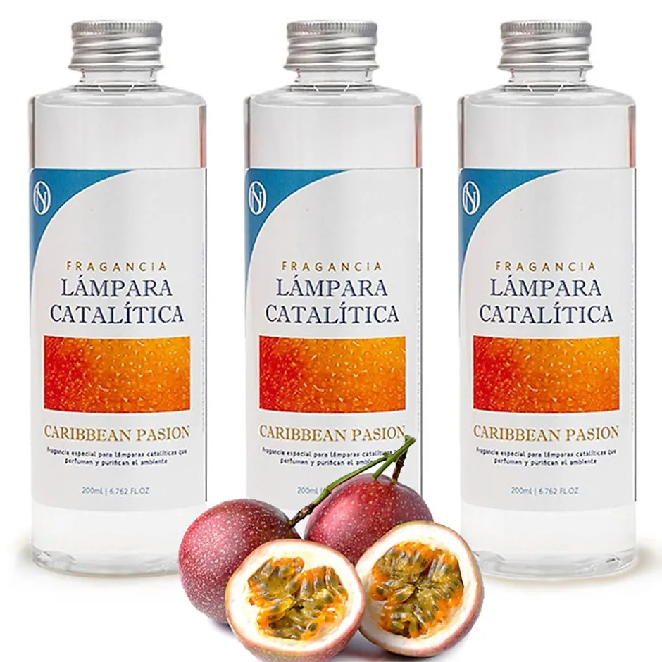Mamamanuela Pack économique 3x Parfum lampe catalytique 500 ml : Arôme Caribbean Passion - Profitez plus longtemps de votre parfum préféré