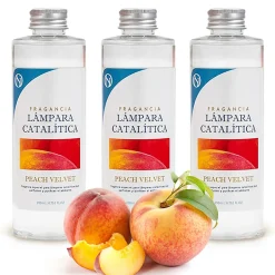 Mamamanuela Pack économique 3x Parfum pour lampe catalytique 500 ml : Arôme Peach Velvet - Profitez plus longtemps de votre parfum préféré