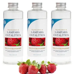 Mamamanuela Pack économique 3x Parfum pour lampe catalytique 200 ml : Arôme Wild Strawberry - Profitez plus longtemps de votre parfum préféré