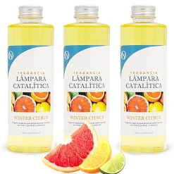 Mamamanuela Pack économique 3x Parfum pour lampe catalytique 200 ml : Arôme Winter Citrus - Profitez plus longtemps de votre parfum préféré