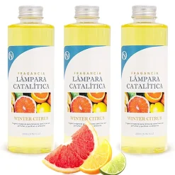 Mamamanuela Pack économique 3x Parfum pour lampe catalytique 500 ml : Arôme Winter Citrus - Profitez plus longtemps de votre parfum préféré Hot