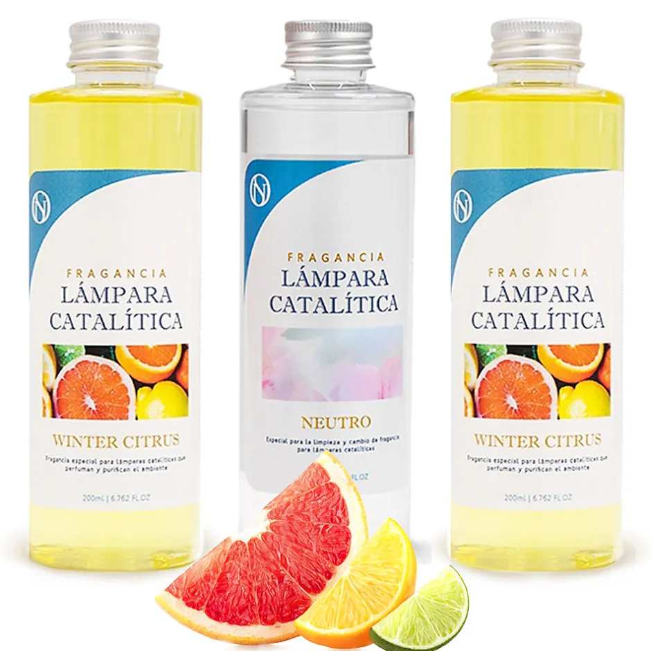Mamamanuela Pack économique 3x Parfums pour lampe catalytique 200 ml : 2 arôme Winter Citrus + nettoyant neutre
