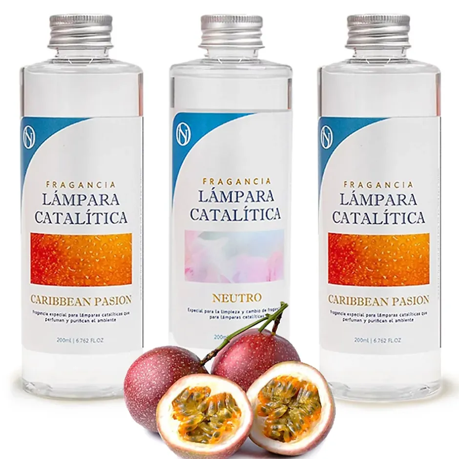 Mamamanuela Pack économique 3x Parfums pour lampe catalytique 200 ml : 2 Arômes Caribbean Passion + Nettoyant neutre