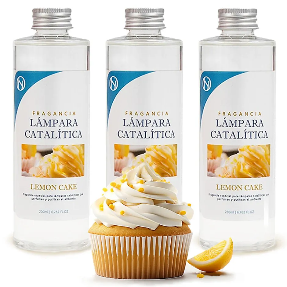 Mamamanuela Pack économique 3x Parfums pour lampe catalytique 200 ml : Arôme Lemon Cake - Profitez plus longtemps de votre parfum préféré