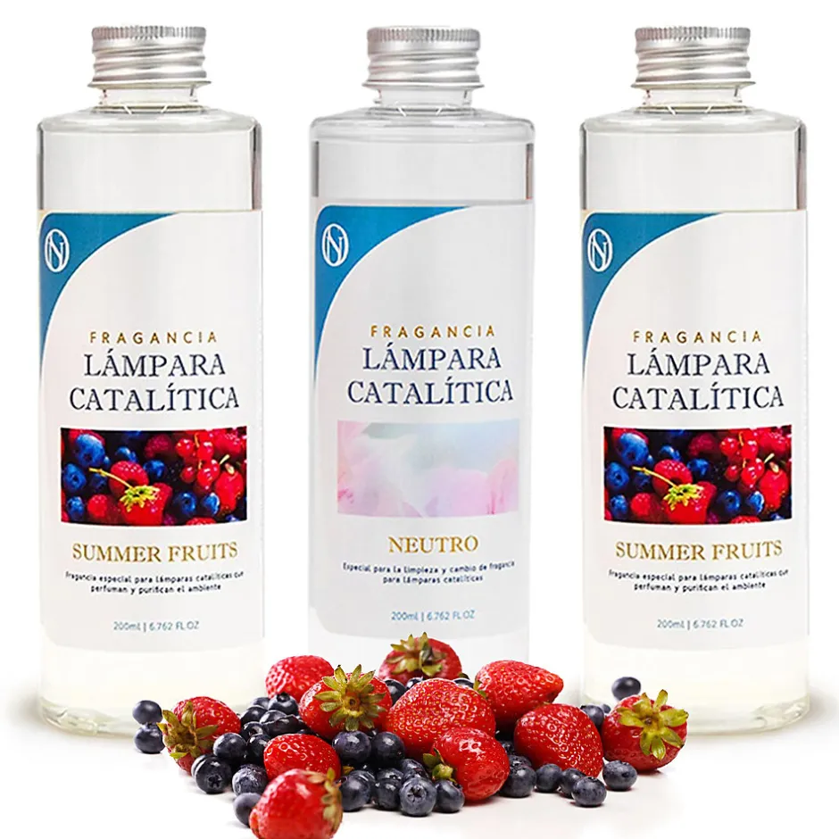 Mamamanuela Pack économique 3x Parfums pour lampe catalytique 200 ml : 2 arômes de Sumer Fruits + nettoyant neutre