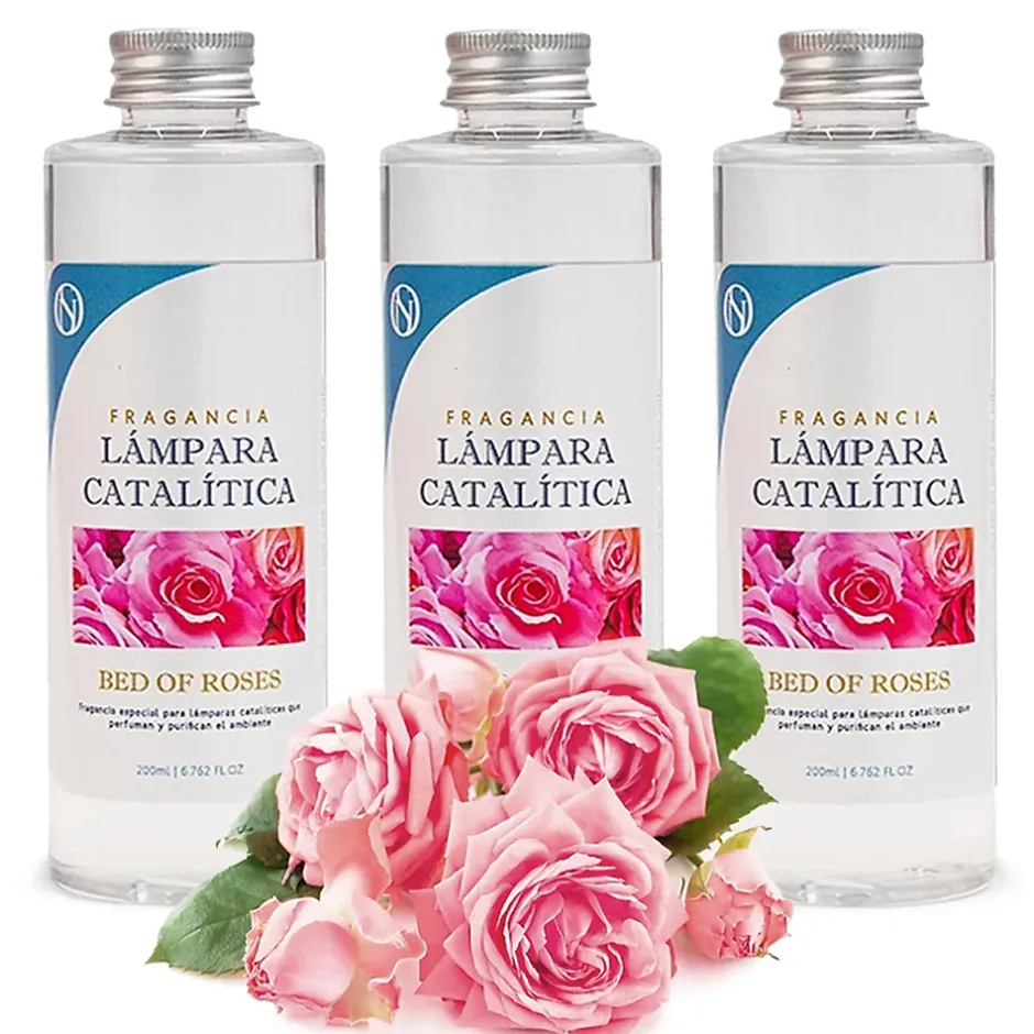 Mamamanuela Pack économique 3x Parfums pour lampe catalytique 200 ml : Arôme Bed of Roses - Profitez plus longtemps de votre parfum préféré Discount