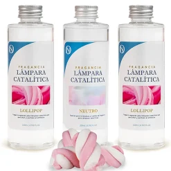 Mamamanuela Pack économique 3x Parfums pour Lampe Catalytique : 2 Arômes Lollipop 500 ml + Nettoyant Neutre 200 ml