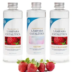 Mamamanuela Pack économique 3x Parfums pour lampe catalytique 200 ml : 2 arôme Wild Strawberry + nettoyant neutre Clearance