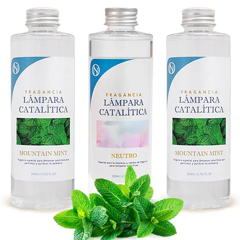 Mamamanuela Pack économique 3x Parfums pour lampe catalytique 200 ml : 2 arômes de Mountain Mint + nettoyant neutre Discount