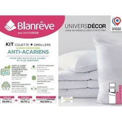 Blanreve Pack Couette Blanrêve 140 x 200 cm + oreiller 60 x 60 + oreiller 45 x 70 Gamme Microfibre 