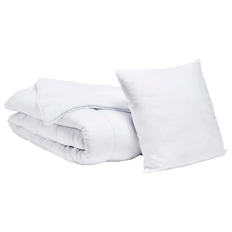 Bleu Calin Pack Couette chaude 140x200cm + 1 Oreiller 60x60cm ANTI-ACARIENS Hot