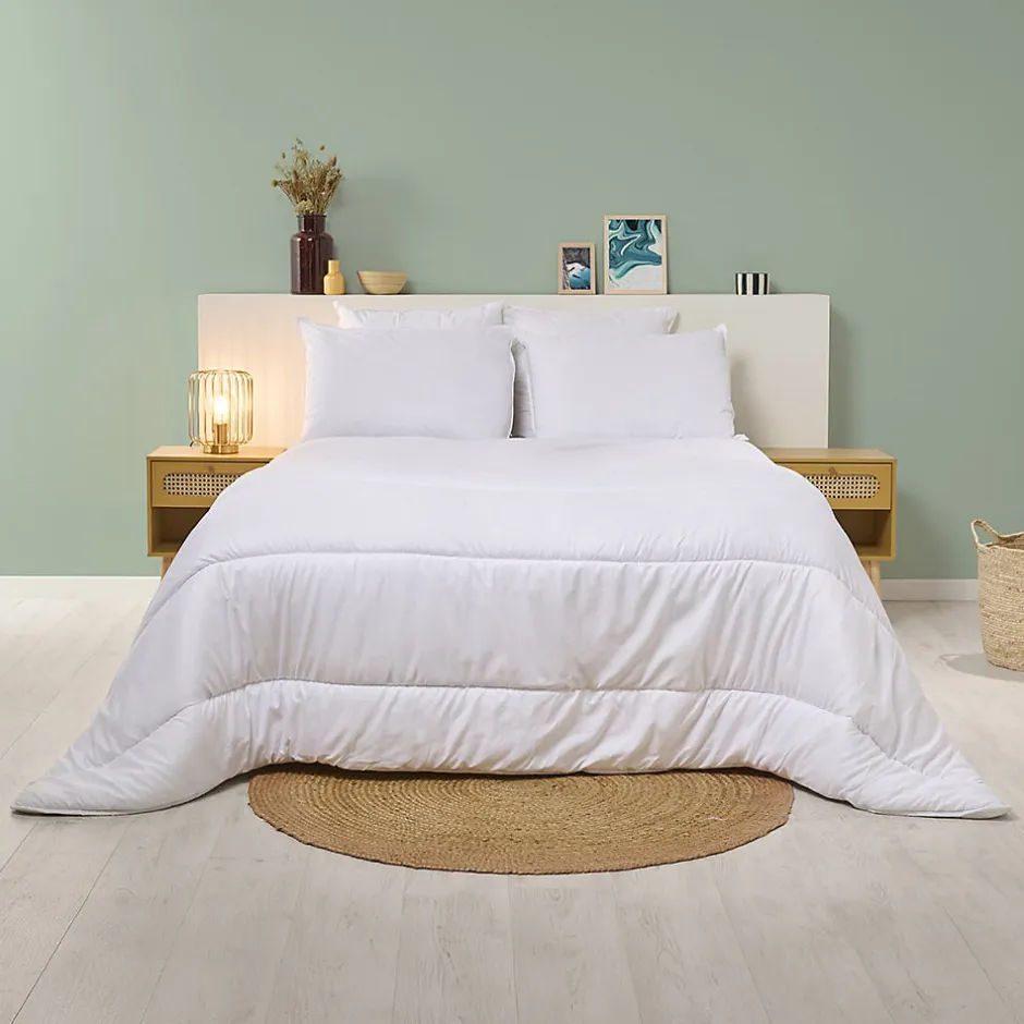 Bleu Calin Pack Couette chaude 240x260cm + 2 Oreillers 60x60cm ANTI-ACARIENS