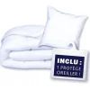 Dodo Pack couette 140x200 cm + 1 oreiller 60x60 cm + 1 Protege oreiller 60x60 cm - garnissage 100% Polyester - 350g/m² - blanc - Discount