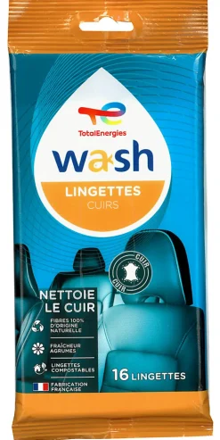 Total Energie Pack de 12 lingettes cuir s Wash