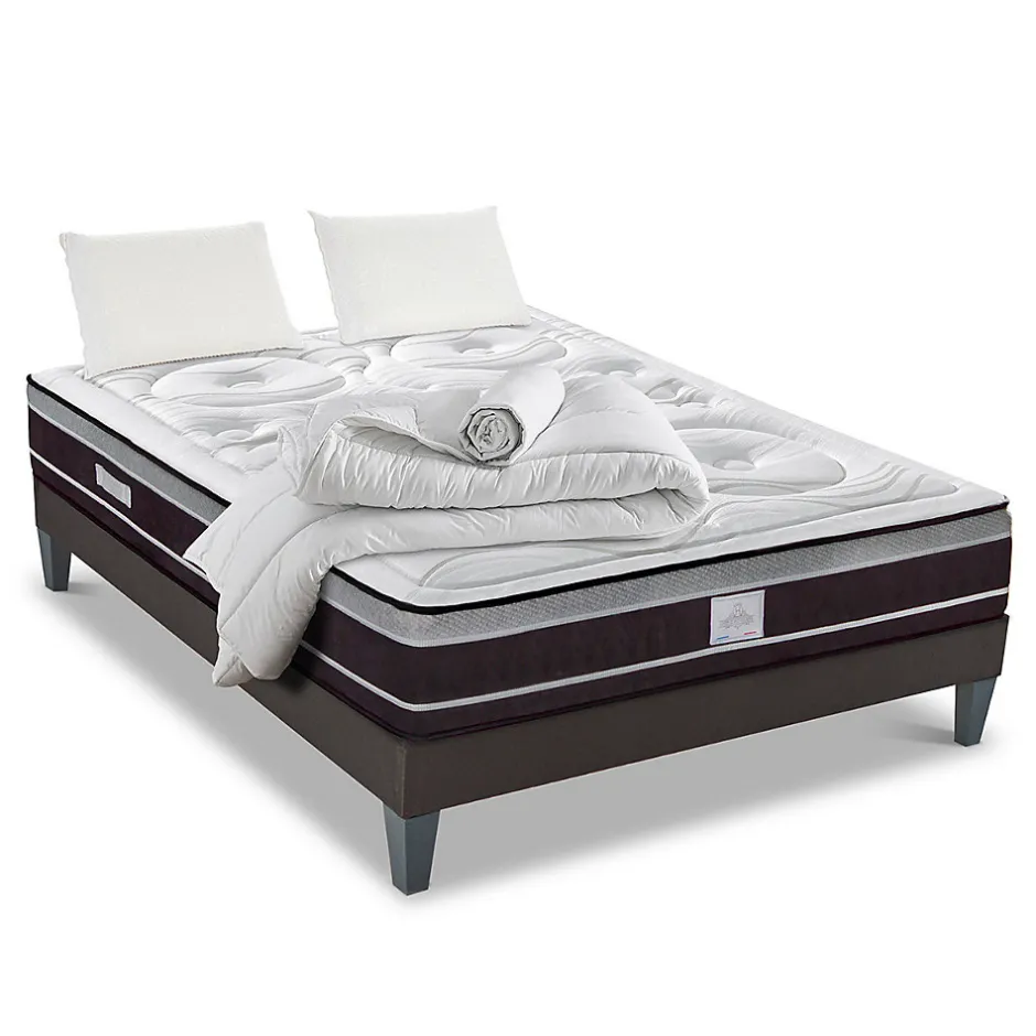 Hypsom Pack Divin 90x200 cm Matelas Ressorts + Sommier Bois + Accessoires