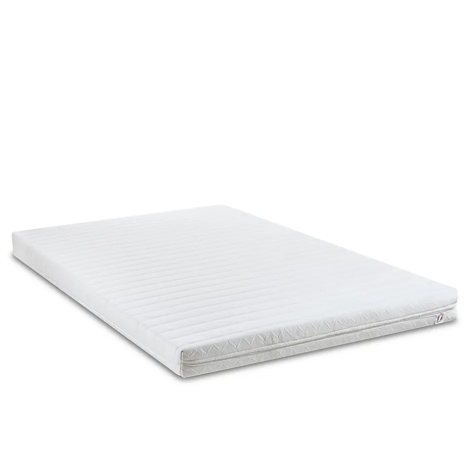 Olympe Literie Pack Egio 160x200 cm Matelas Mousse + Sommier Bois + Accessoires