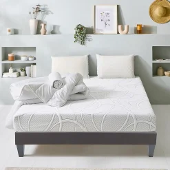 Olympe Literie Pack Eupraxie 180x200 cm Matelas Mousse + Sommier Bois + Accessoires Sale