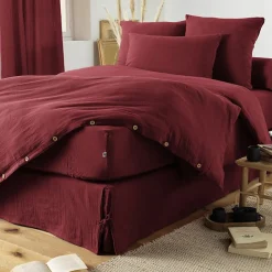 L'Effet Papillon Pack housse de couette "Gaïa" toutes dimensions "Gaze de Coton" - Gaïa Lie de Vin - Pack 3 Pièces pour lit 90 x 190 cm (1 Housse d Clearance