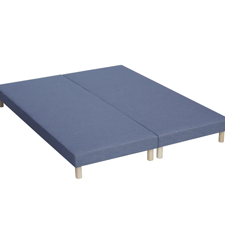 Idliterie Pack matelas 7 zones sommier bleu couette oreillers 160x200