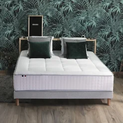 Idliterie Pack matelas ressort 7 zones et sommier et oreiller couette 140x190