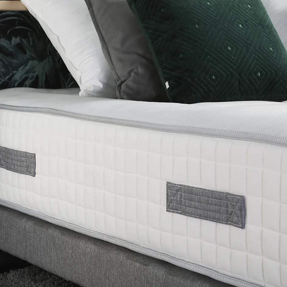 Idliterie Pack matelas ressort 7 zones et sommier et oreiller couette 140x190