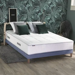 Idliterie Pack matelas ressort 7 zones sommier oreiller couette 160x200