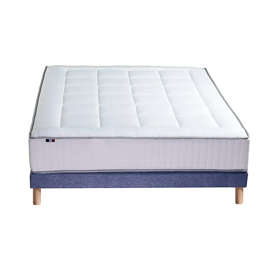 Idliterie Pack matelas ressort 7 zones sommier oreiller couette 160x200