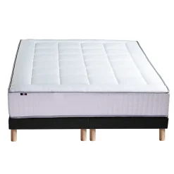 Idliterie Pack matelas ressort 7 zones sommier oreiller couette 2x80x200