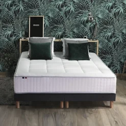 Idliterie Pack matelas ressort 7 zones sommier oreiller couette 2x80x200
